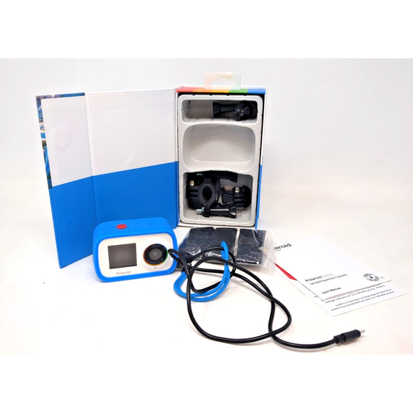 4K Polaroid ID922 Blue Streaming Cam Digital Action Waterproof Camera Complete - Picture 1 of 6